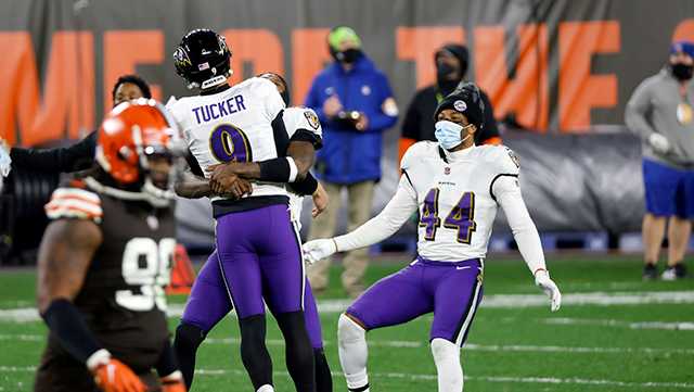 Baltimore Ravens at Cleveland Browns, Monday Night Football, Week 14,  FirstEnergy Stadium, Justin Tucker, Field Goal