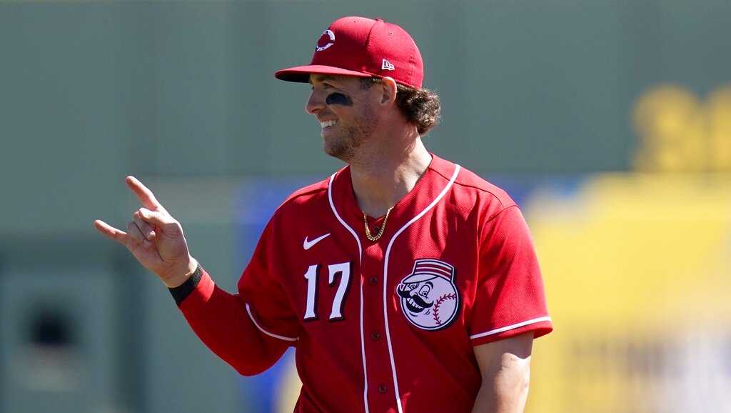 Kyle Farmer -- Game-Used Jersey -- Worn for Reds Military