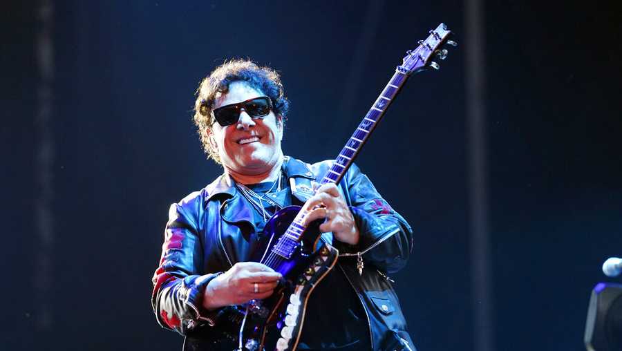 Neal Schon of the band Journey performs on day three of the Lollapalooza music festival on Saturday, July 31, 2021, at Grant Park in Chicago. (Photo by Rob Grabowski/Invision/AP)