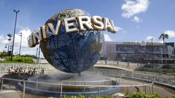 The globe at Universal Studios. (AP Photo/John Raoux)