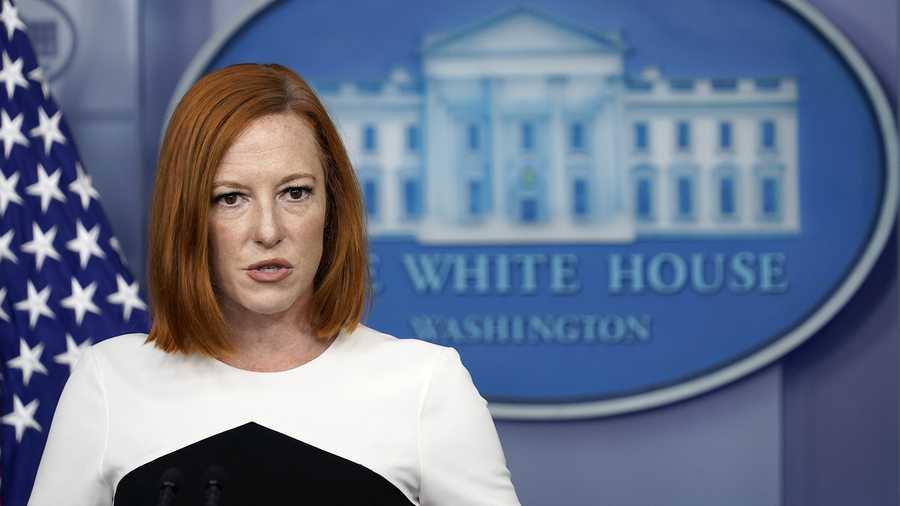 White House press secretary Jen Psaki speaks during the daily briefing at the White House in Washington, Wednesday, Sept. 8, 2021.