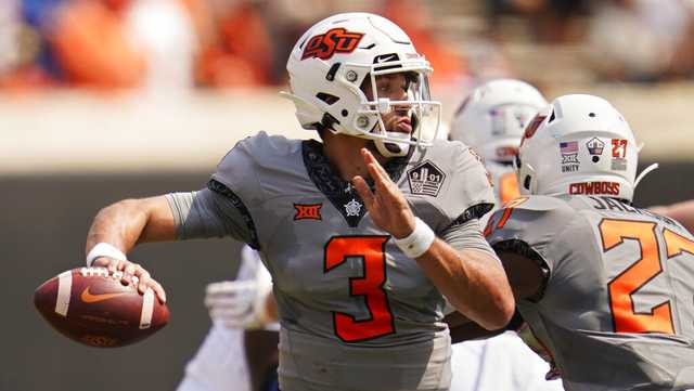 Oklahoma State football team wearing decals on jerseys, helmets in  remembrance of 9/11