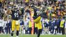 Pittsburgh Steelers outside linebacker T.J. Watt (90) celebrates after a sack