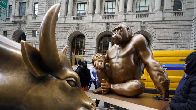Statue of Harambe appears on Wall Street across from Charging Bull sculpture - Vimarsana News