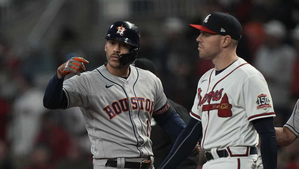 Correa, Astros rally past Braves 9-5, cut WS deficit to 3-2