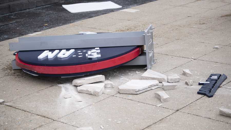 Cleveland Guardians team shop sign falls