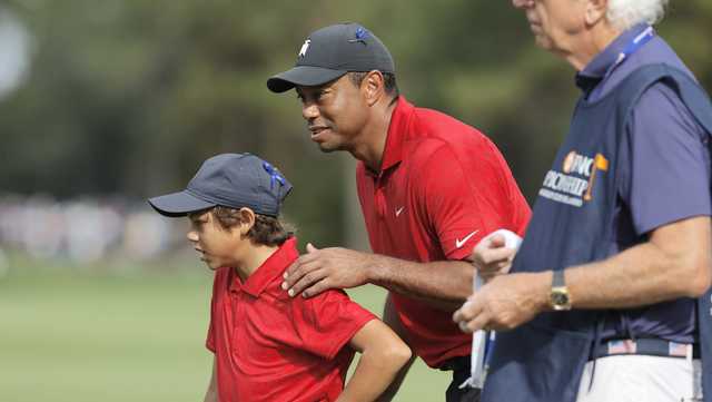 Tiger & son's 11 straight birdies fall short of Daly duo - Vimarsana News
