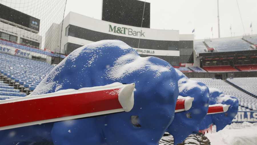 Bills stadium blanketed in snow as Buffalo prepares for game in