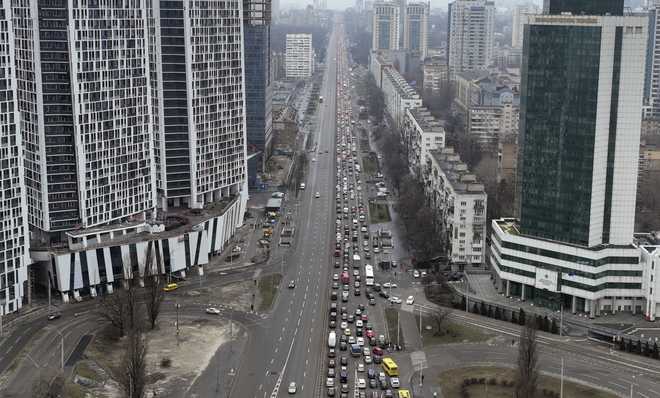 Traffic&#x20;jams&#x20;are&#x20;seen&#x20;as&#x20;people&#x20;leave&#x20;the&#x20;city&#x20;of&#x20;Kyiv,&#x20;Ukraine,&#x20;Thursday,&#x20;Feb.&#x20;24,&#x20;2022.&#x20;Russian&#x20;President&#x20;Vladimir&#x20;Putin&#x20;on&#x20;Thursday&#x20;announced&#x20;a&#x20;military&#x20;operation&#x20;in&#x20;Ukraine&#x20;and&#x20;warned&#x20;other&#x20;countries&#x20;that&#x20;any&#x20;attempt&#x20;to&#x20;interfere&#x20;with&#x20;the&#x20;Russian&#x20;action&#x20;would&#x20;lead&#x20;to&#x20;&quot;consequences&#x20;you&#x20;have&#x20;never&#x20;seen.&quot;&#x20;&#x28;AP&#x20;Photo&#x2F;Emilio&#x20;Morenatti&#x29;