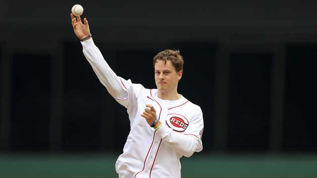 BRPROUD  GALLERY: Joe Burrow throws out first pitch for Cincinnati Reds