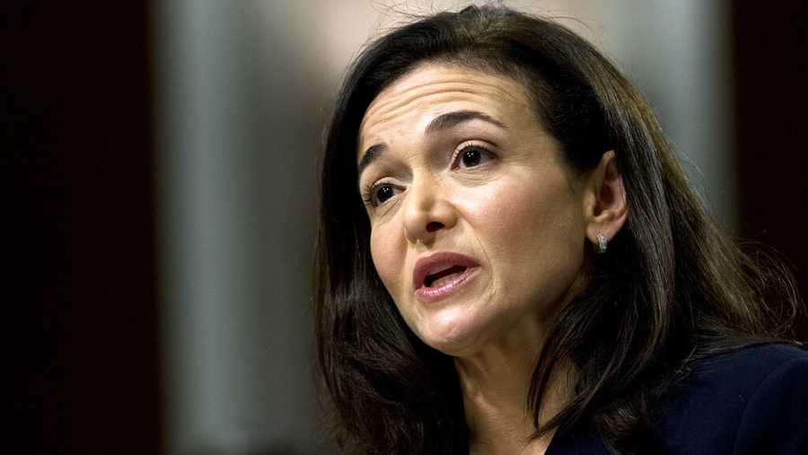 FILE- In this Sept. 5, 2018, file photo, Facebook COO Sheryl Sandberg testifies before the Senate Intelligence Committee hearing on Capitol Hill in Washington. Sandberg, the No. 2 exec at Facebook owner Meta, is stepping down, according to a post Wednesday, June 1, 2022 on her Facebook page. Sandberg has served as chief operating officer at the social media giant for 14 years. (AP Photo/Jose Luis Magana, File)