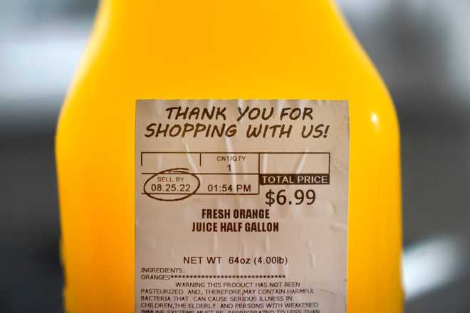 A&#x20;&quot;SELL&#x20;BY&quot;&#x20;date&#x20;is&#x20;circled&#x20;on&#x20;a&#x20;half&#x20;gallon&#x20;of&#x20;fresh&#x20;squeezed&#x20;orange&#x20;juice,&#x20;Sunday,&#x20;Aug.&#x20;21,&#x20;2022,&#x20;in&#x20;Chicago.&#x20;As&#x20;awareness&#x20;grows&#x20;around&#x20;the&#x20;world&#x20;about&#x20;the&#x20;problem&#x20;of&#x20;food&#x20;waste,&#x20;one&#x20;culprit&#x20;in&#x20;particular&#x20;is&#x20;drawing&#x20;scrutiny&#x3A;&#x20;&#x201C;best&#x20;before&#x201D;&#x20;labels.&#x20;Manufacturers&#x20;have&#x20;used&#x20;the&#x20;labels&#x20;for&#x20;decades&#x20;to&#x20;estimate&#x20;peak&#x20;freshness.&#x20;Unlike&#x20;&#x201C;use&#x20;by&#x201D;&#x20;labels,&#x20;which&#x20;are&#x20;found&#x20;on&#x20;perishable&#x20;foods&#x20;like&#x20;meat&#x20;and&#x20;dairy,&#x20;&#x201C;best&#x20;before&#x201D;&#x20;labels&#x20;have&#x20;nothing&#x20;to&#x20;do&#x20;with&#x20;safety&#x20;and&#x20;may&#x20;encourage&#x20;consumers&#x20;to&#x20;throw&#x20;away&#x20;food&#x20;that&#x2019;s&#x20;perfectly&#x20;fine&#x20;to&#x20;eat.