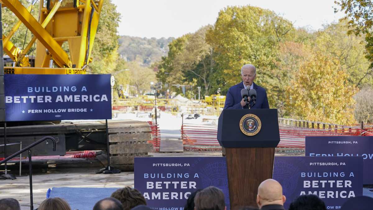 President Biden touts symbol of rebuilding at Pittsburgh bridge that collapsed