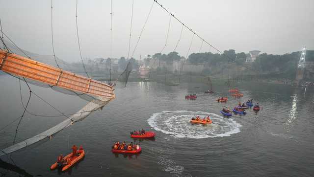 Nine arrested after suspension bridge collapse in India kills 134 - Vimarsana News