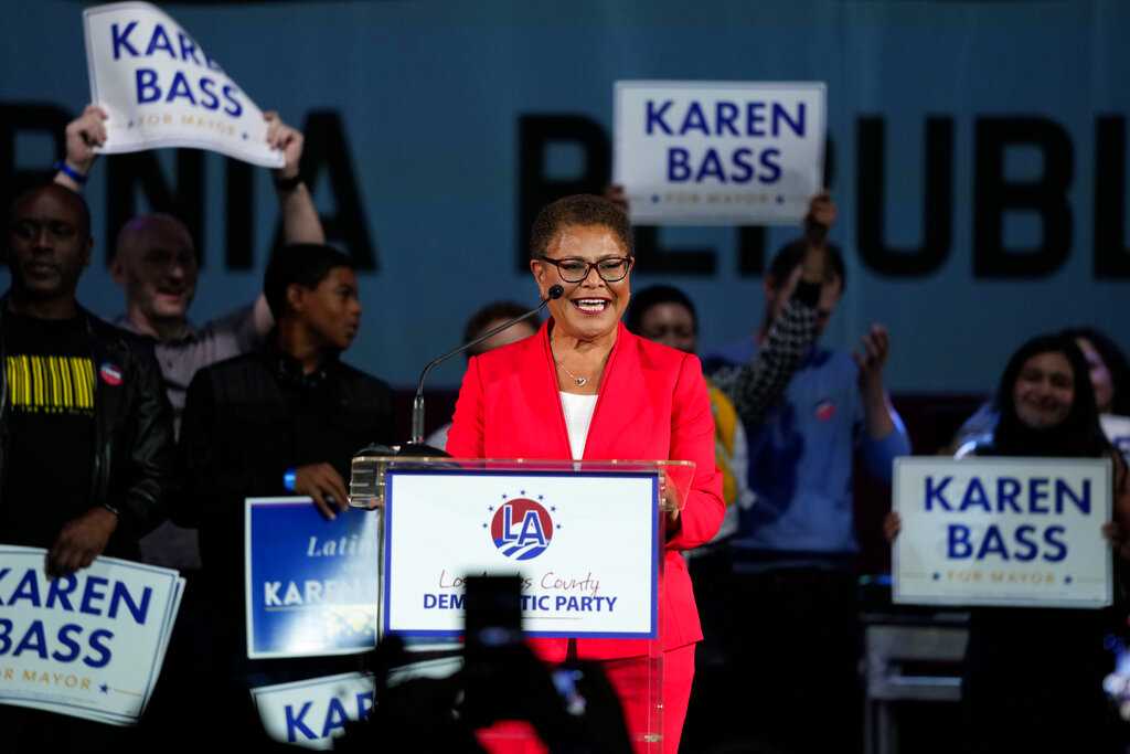 Los Angeles elects US Rep Karen Bass mayor defeating Caruso