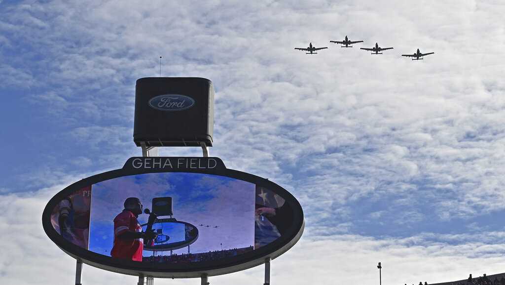 Jets fly over Geha Field as the Raiders are set to face the Kansas City  Chiefs for the first ha …