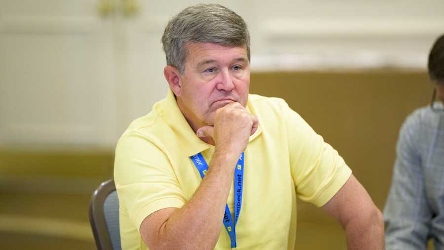 file - west virginia secretary of state andrew "mac" warner attends the summer conference of the national association of secretaries of state in baton rouge, la., on july 8, 2022. warner, a republican, announced that he is running for governor tuesday, jan. 10, 2023. (ap photo/matthew hinton, file)