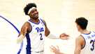 Pittsburgh forward Blake Hinson (2) celebrates with Pittsburgh center Federiko Federiko (33) as time runs out in a 81-79 Pitt win over Wake Forest in an NCAA college basketball game in Pittsburgh, Wednesday, Jan. 25, 2023. (AP Photo/Gene J. Puskar)