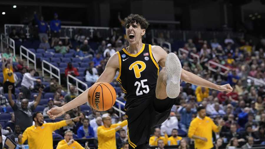Guillermo Diaz Graham Pittsburgh forward Guillermo Diaz Graham (25) reacts after scoring during the second half of a first-round college basketball game against Iowa State in the NCAA Tournament on Friday, March 17, 2023, in Greensboro, N.C. (AP Photo/John Bazemore)