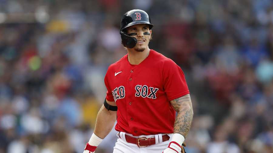 Jarren Duran of the Boston Red Sox looks on prior to the game against  News Photo - Getty Images