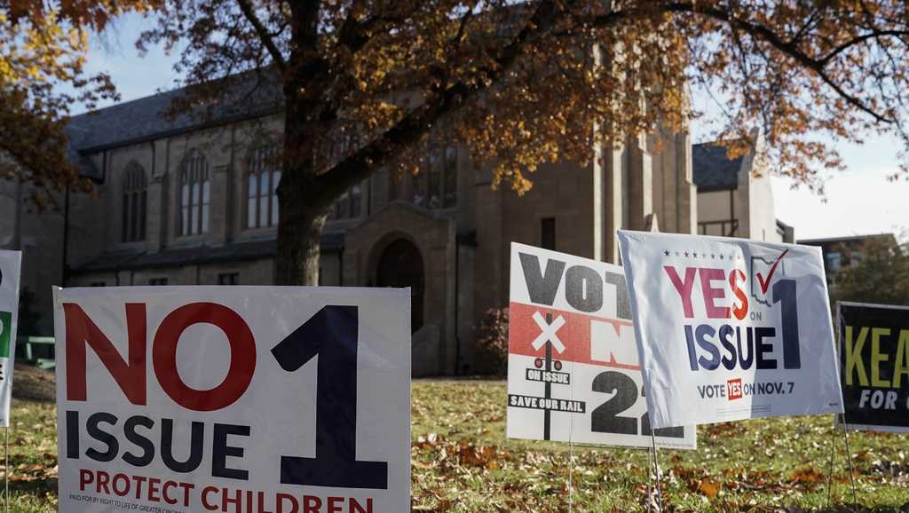 Supporters, opponents of Ohio's Issue 1 react after voters enshrine