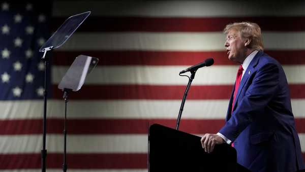 FILE - Former President Donald Trump speaks during a rally Sunday, Dec. 17, 2023, in Reno, Nev. The Colorado Supreme Court on Tuesday, Dec. 19, declared Trump ineligible for the White House under the U.S. Constitution's insurrection clause and removed him from the state's presidential primary ballot, setting up a likely showdown in the nation's highest court to decide whether the front-runner for the GOP nomination can remain in the race. (AP Photo/Godofredo A. Vásquez, File)