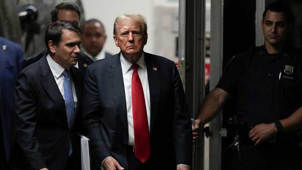 Former President Donald Trump returns from a break at Manhattan Criminal Court, Tuesday, May 28, 2024, in New York.