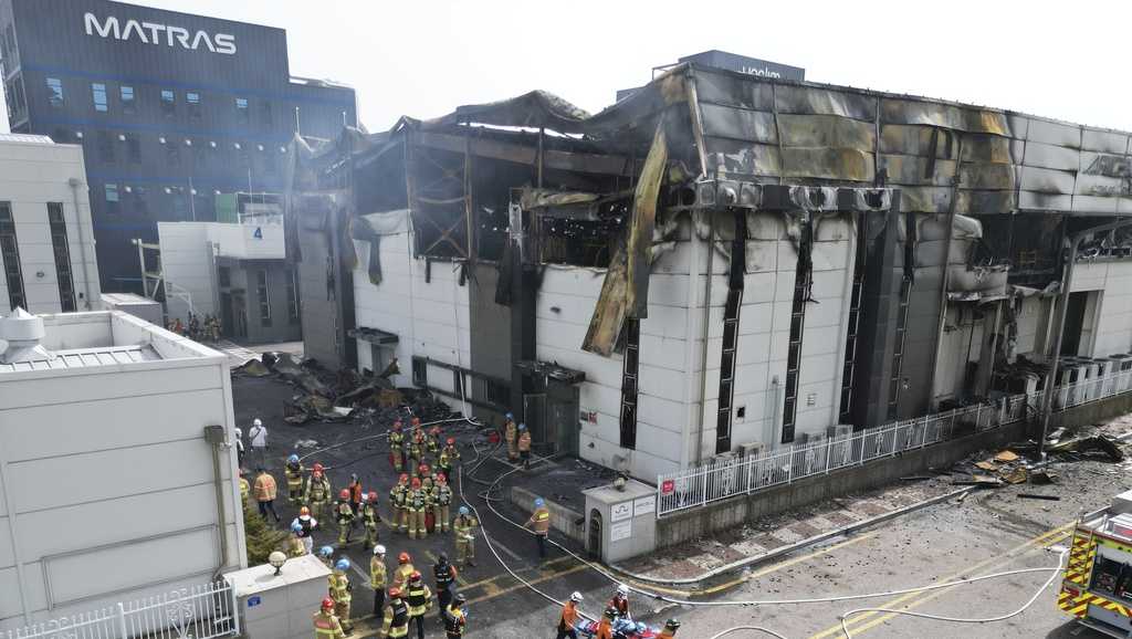 At least 16 dead in a fire at a lithium battery factory in South Korea