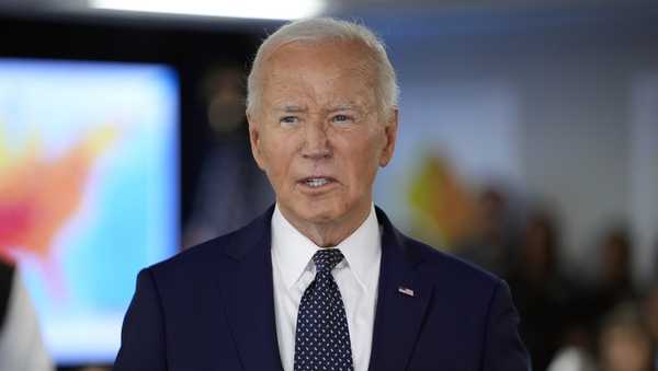 President Joe Biden speaks during a visit to the D.C. Emergency Operations Center, Tuesday, July 2, 2024, in Washington. (AP Photo/Evan Vucci)