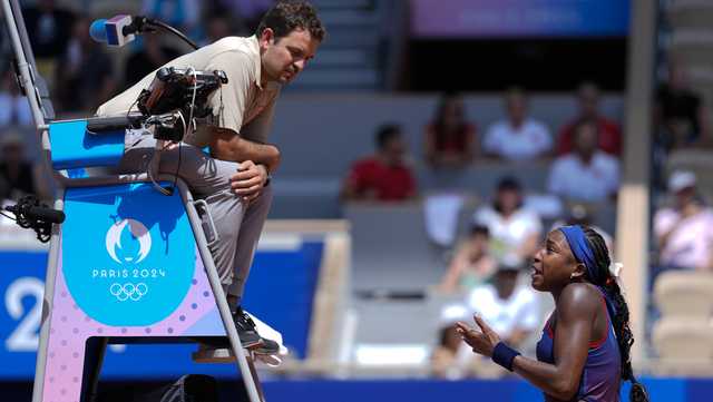 Florida's Coco Gauff loses argument with chair umpire at Paris Olympics