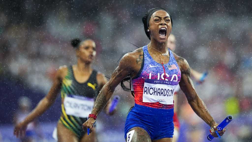 Paris Olympics Team USA wins gold in 4x100 relay