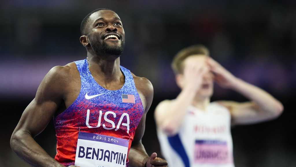 American sprinter Rai Benjamin wins gold in 400meter hurdles