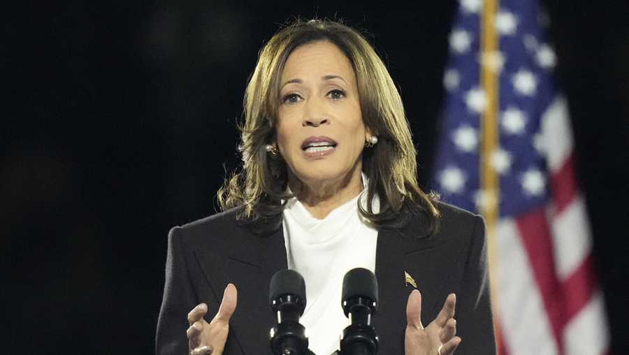 Key moments from Kamala Harris' speech at spot where Donald Trump spoke