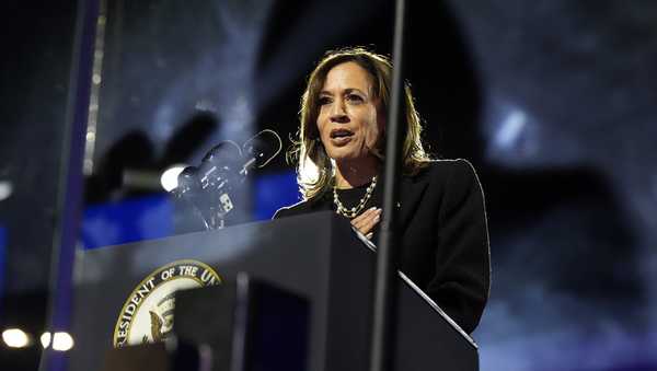 Democratic presidential nominee Vice President Kamala Harris speaks during a campaign rally outside the Philadelphia Museum of Art, Monday, Nov. 4, 2024, in Philadelphia. (AP Photo/Jacquelyn Martin)