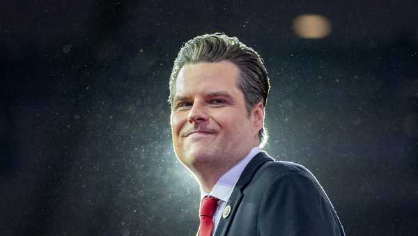 FILE - Rep. Matt Gaetz, R-Fla., departs after speaking during the Conservative Political Action Conference, CPAC 2024, at the National Harbor, in Oxon Hill, Md., Feb. 23, 2024. (AP Photo/(AP Photo/Alex Brandon, File)