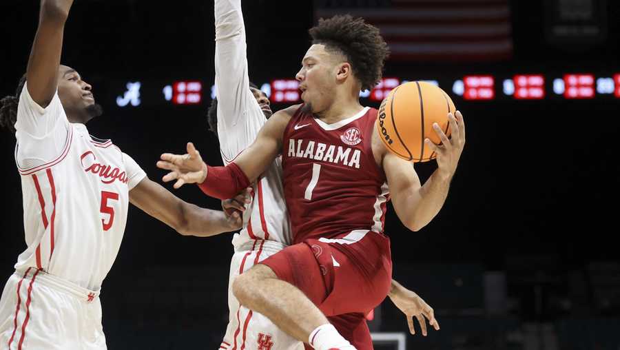 No. 9 Alabama outlasts No. 6 Houston 8580 in overtime at Players Era