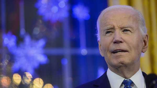 President Joe Biden speaks during a Hanukkah reception in the East Room of the White House in Washington, Monday, Dec. 16, 2024. (AP Photo/Rod Lamkey, Jr.)