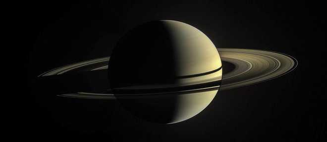 This Jan. 2, 2010 image made available by NASA shows the planet Saturn, as seen from the Cassini spacecraft. (NASA/JPL-Caltech/Space Science Institute via AP)