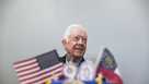 Former President Jimmy Carter stands behind his birthday cake during his 90th birthday celebration held at Georgia Southwestern University, Oct. 4, 2014, in Americus, Ga.