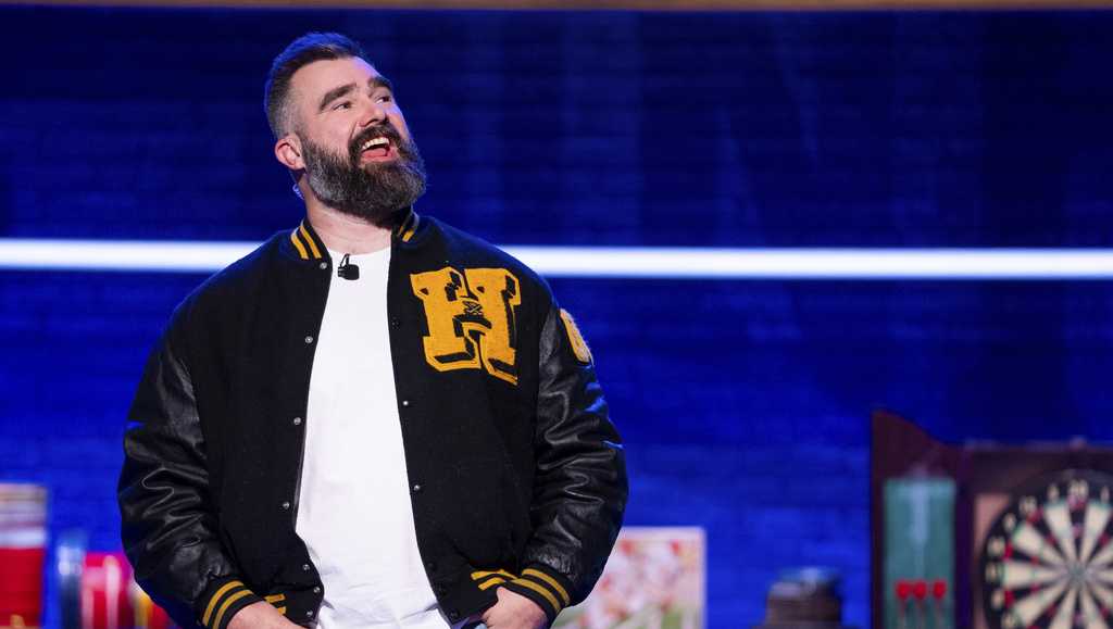 Jason Kelce tries his hand as a late-night television show host