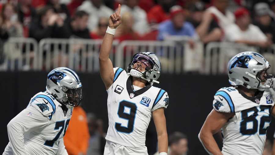 Bryce Young accounts for 5 TDs as Panthers beat Falcons 44-38 in OT.  Atlanta misses playoffs again