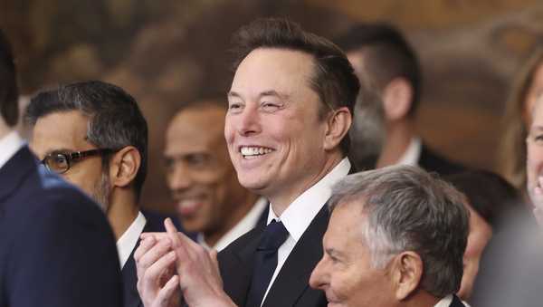 Elon Musk listens as President Donald Trump speaks after taking the oath of office at the 60th Presidential Inauguration in the Rotunda of the U.S. Capitol in Washington, Monday, Jan. 20, 2025.