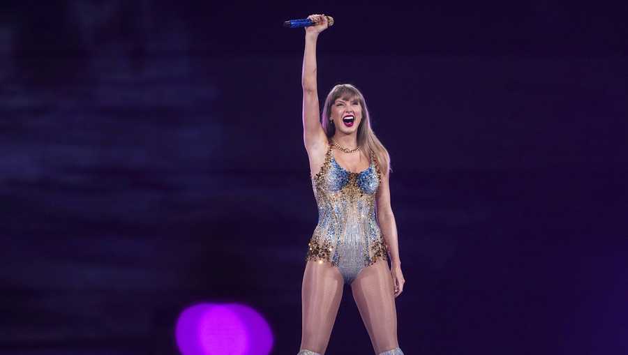FILE - Taylor Swift performs during &quot;The Eras Tour&quot; on Dec. 6, 2024, in Vancouver, British Columbia. (AP Photo/Lindsey Wasson, file)