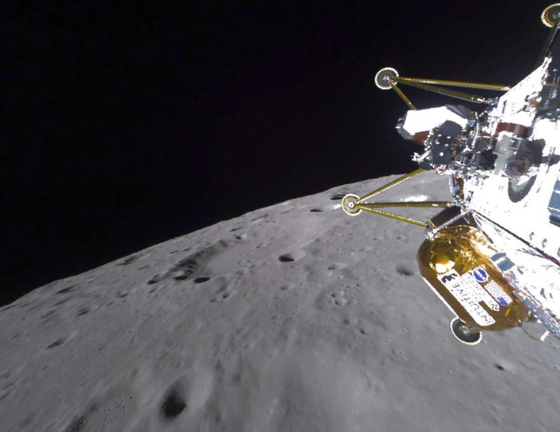 Private lunar lander touches down on the moon, but its status is