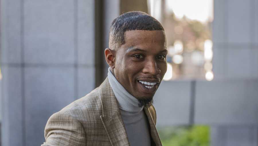 FILE - Singer Tory Lanez returns to the Clara Shortridge Foltz Criminal Justice Center for his trial, Dec. 13, 2022, in Los Angeles. (AP Photo/Damian Dovarganes, File)