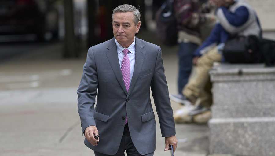 Former Tennessee House Speaker Glen Casada arrives at the federal courthouse Friday, May 9, 2025, in Nashville, Tenn. (AP Photo/George Walker IV)