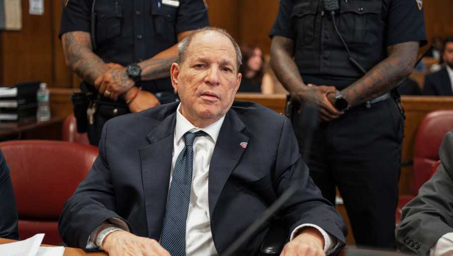 Harvey Weinstein attends his retrial at a Manhattan court, Wednesday, May 28, 2025, in New York. (Olga Fedorova/Pool Photo via AP)
