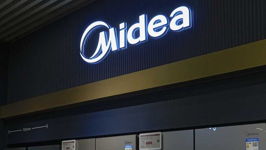 FILE - Midea&apos;s fridges are seen at an electronic shop in Beijing on Nov. 15, 2021. (AP Photo/Andy Wong, file)