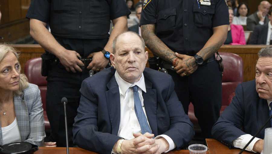 Harvey Weinstein appears in state court in Manhattan for his retrial, Monday, June 9, 2025, in New York. (Steven Hirsch /New York Post via AP, Pool)
