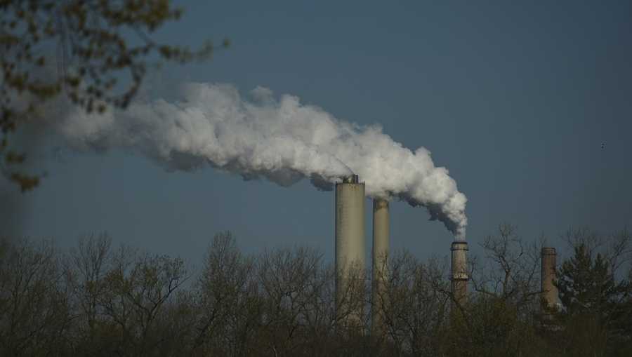 FILE - The Gibson Power Plant operates April 10, 2025, in Princeton, Ind. (AP Photo/Joshua A. Bickel, File)